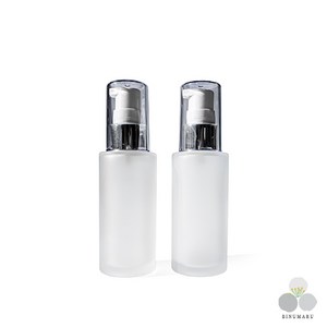 반투명 유리 금속에센스 용기 실버유광캡 50ml 화장품 로션 공병, 1개