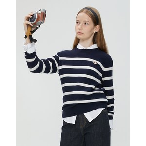 23FW [HARRY]네이비 스트라이프 울100% 풀오버 HSSW3DL90N2