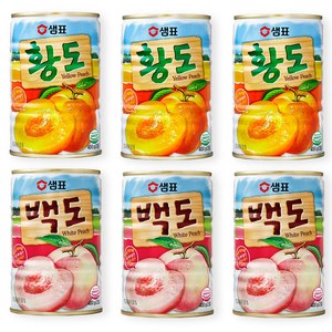 샘표 황도 400g 3개 +백도 400g 3개, 황도 400g 3개+백도 400g 3개