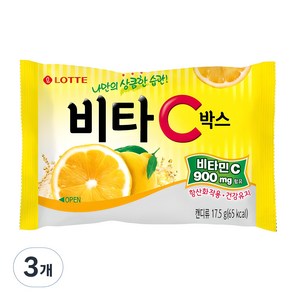 롯데웰푸드 비타C박스 캔디, 17.5g, 3개