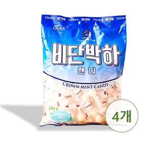 크라운 비단박하캔디, 400g, 4개