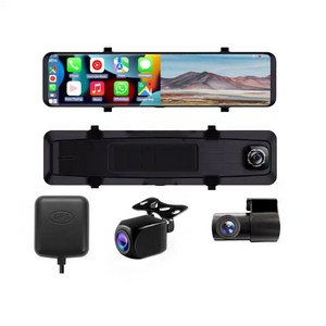 모니터 12 카메라 터치 주차 5K 녹음기 센서 인치 자동차 스크린 와이파이 미러 박스 DVR 블랙 AHD 비디오, With 64G Card, S33G