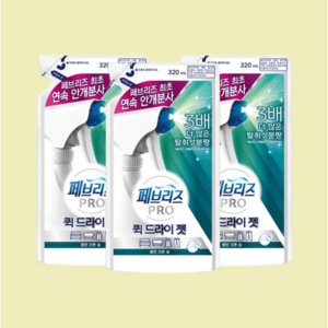 페브리즈 프로 퀵 드라이 젯 클린코튼솝 리필형 방금 빨래 한듯 상쾌한, 320ml, 3개