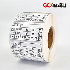 유통기한 소비기한 관리 주방 방수재질 롤 스티커 유포지리무버블 60x40 1롤 1000장, 5.손잡이형 60X30 1롤 1000매