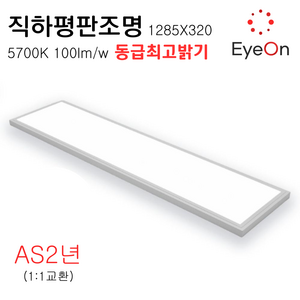 아이온 LED 1285x320 평판조명 직하평판 거실등 주광색 100lm/W 50W, 직하평판 1285x320 50W 1개