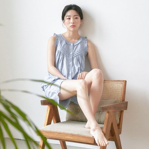 메이플라워 블루퓨어 여성 순면 나시 빅사이즈 잠옷 홈웨어 세트