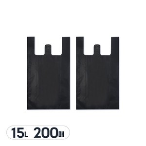 대박정리 손잡이 마트 비닐봉투 검정, 15L, 200개