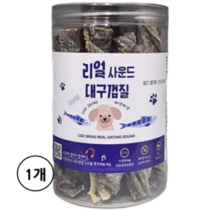 강아지간식 리얼사운드 대구껍질 ASMR 바삭바삭한 애견개껌 코드스킨, 120g, 생선, 1개