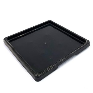 접시직사각화분받침대(검정) 1호 화분받침대 플라스틱받침대, 1개