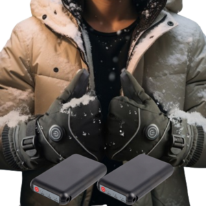 포그온 발열장갑 방한 겨울 등산 열선 러닝 캠핑 스포츠 전술 온열 장갑, 장갑1세트+배터리2개