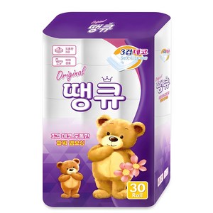 Original 땡큐 화장지 3겹 30롤 x 1팩 휴지, 1개