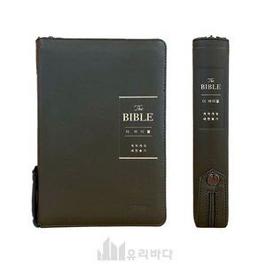 더바이블 미니 성경책 개역개정 새찬송가 해설 주석 성경 지퍼 합본, [중]올리브그린