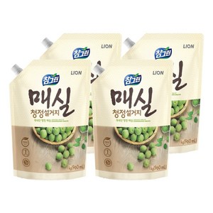 참그린 매실 청정 설거지 세제 리필, 1kg, 4개