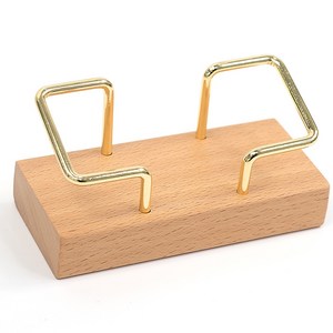 CENDY 원목 명함 거치대 메모 꽂이, 라이트브라운, 1개, 1단