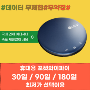 [넘버원데이터] SKT LTE 휴대용 에그 포켓와이파이 공유기 라우터 무선인터넷 속도제한 없는 데이터무제한, 30일, 무제한, 1개
