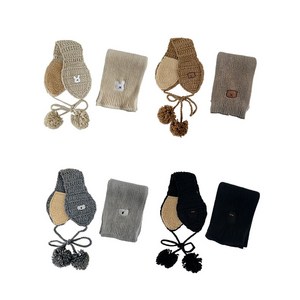 [1+1] 목도리 귀도리 Amigos SET 겨울용 커플 머플러 니트 아크릴