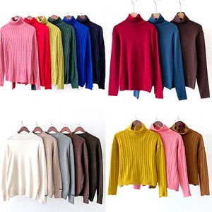 꽈베기 기본 터틀넥 골지 니트 티셔츠 울 하프 반목 폴라 블랙 아이보리 루즈핏 슬림핏