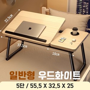 나인밸리 각도조절 노트북 베드테이블 접이식수납, 일반형, 우드화이트