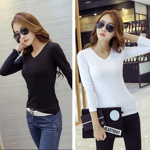 일월전빵 여성 슬림 무지 긴팔티 2P B-C025-1