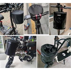 자전거바구니 퀵보드 오토바이 바구니 앞 원통형 강아지 고양이 바스켓 걸이식 탈부착, 체크(대형), 1개