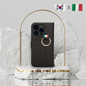 비유어산타 아이폰14 플러스 프로 맥스 유해 전자파 차단 이태리PU가죽 핑거그립 링 카드수납 지갑 오딧세이