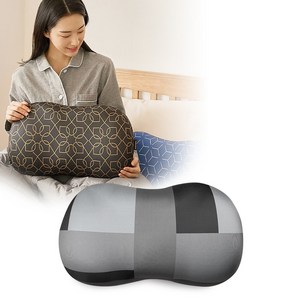 바디데이 몰캉베개 본품 + 커버 + 세탁망, 모자이크 블랙