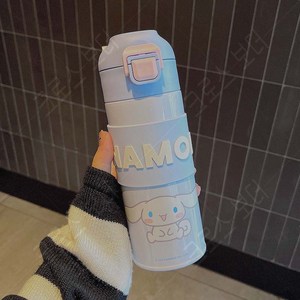 크로스 보더 정품 산리오 보온보냉 텀블러 물병400ml/500ml, 400ml, 블루