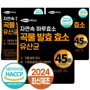 자연속 하루 효소 곡물 발효 효소 유산균 45종, 90g, 3개