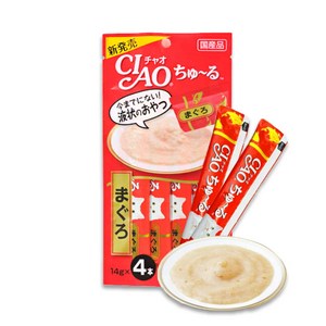 이나바 챠오츄루 참치 14g 4p SC-71 고양이간식 고양이 간식 파우치 캣간식 애완용품, 본품, 1