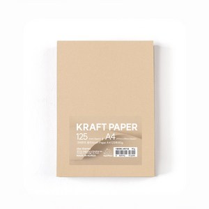 PapePhant 크라프트지 Kaft Pape, 연한 브라운 A4 125매 80g