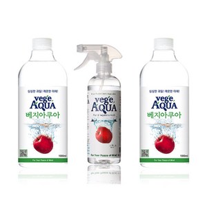 베지아쿠아 과일 야채 세정제 본품 475ml (1개)+리필용 1000ml (2개), 1세트, 475ml 스프레이(1개)+1000ml 리필(2개)