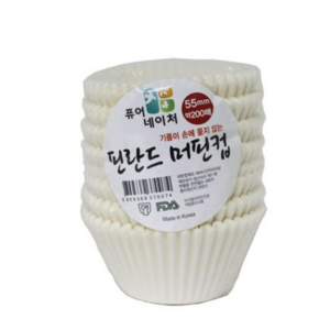 이홈베이킹 핀란드 머핀컵 55mm 200p, 화이트, 2개