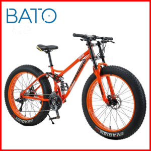 바아토 바퀴큰 팻바이크 MTB 자전거 산악 광폭 타이어, 1개, 1cm, 7단 오렌지 24인치