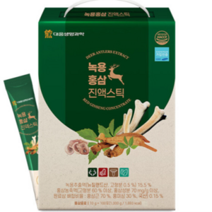 대웅 녹용홍삼 진액스틱 10g x 100포, 100개