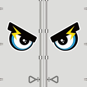 뭉키데코 화물차 왕눈이 고휘도 반사시트지 안전거리 졸음방지 리플렉터 차량스티커 CES_053_전방주시 이글아이 03, 혼합색상, 1개