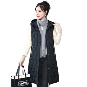 경량 롱패딩 코트 패딩조끼 겨울 하프 롱 조끼