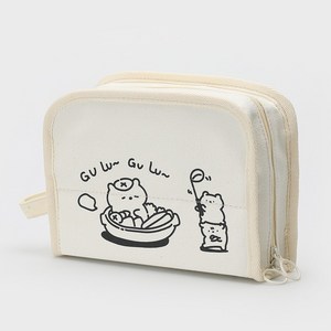 라임데일리 대용량 캔버스 필통 파우치, 1개, 곰돌이_목욕