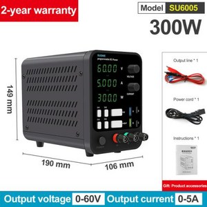 전원공급기 전원공급장치 300W 360W DC 규제 실험실 조정 가능한 30V 10A 60V 5A 120V 3A 전압 조정기 안정기 벤치 소스, SU6005(0-60V 0-5A) _EU PIug , 1개