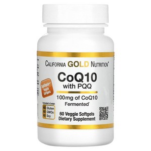 캘리포니아골드뉴트리션 CoQ10 코큐텐 코엔자임큐텐 100mg PQQ 피큐큐 10mg 베지캡슐 60정, 1개