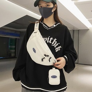 IEDUOS 커플 크로스백 남여공용 캐주얼 심플 슬링백 여자남자메신저백+미니 지갑 가방