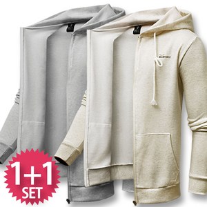 블루포스 트렙 후드 집업 1+1세트 [2장 묶음] 남여공용 무지 트레이닝복 [국내생산]