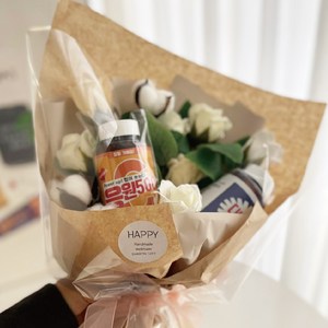 졸업 개업꽃다발 시들지않는 대박쓰 응원500 어린이집 연주회 입학식 조화 유치원 졸업꽃다발 목화 중학생, 1개