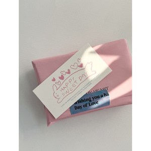 메세지카드 행텍 행택 토끼 일러스트 감사 포장 40매, 파스텔