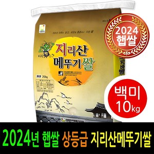 [ 24년 남원햅쌀출시 ] [더조은쌀] 남원 지리산메뚜기쌀 백미10kg / 상등급 / 우리농산물 남원정통쌀 당일도정 박스포장 / 남원직송, 10kg, 1개