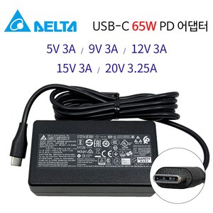 USB TYPE-C Thundebolt 3 전원 어댑터 충전기 케이블 5V 9V 12V 15V 3A=20V 2.25A 3.25A, 1개