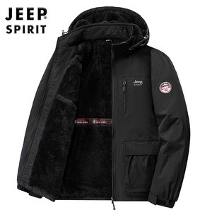 JEEP SPIRIT 지프 스피릿 남성용 가을 겨울 기모안감 캐주얼 후드집업 점퍼 7912+양말