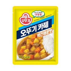 오뚜기 카레 약간매운맛, 100g, 1개