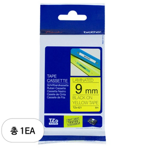 부라더 정품 라벨테이프 TZe-621, 넓이 9mm, 1개