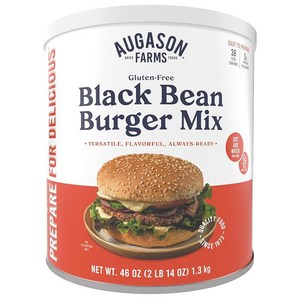 Augason Fams 글루텐 프리 검은콩 버거 0.9kg(2파운드) 414ml(14온스) No. 10 캔 1팩, 1.3kg, 1개