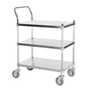 코랙코리아 스테인레스 업소용 산업용 반도체 서빙카트 식당카트 호텔카트, 1세트, 2차핸들 스텐304카트 450x610 3단